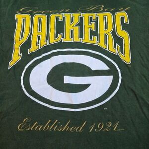 VTG Packers Tee Mens XL 1997 Green Bay Packers Graphic Green NFL 100% Cotton